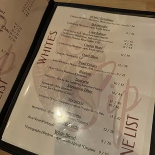 menu