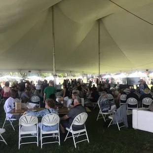 Inside the wagering tent!