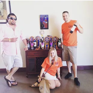 Tasting some wines at Stama Winery