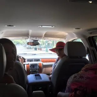 Riding in style with Taylor at the wheel on the Lodi Sip Shuttle!