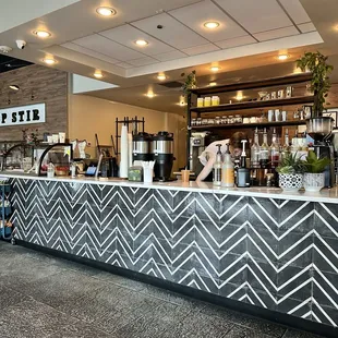 the counter and bar