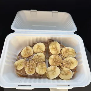 Almond butter banana toast 7$