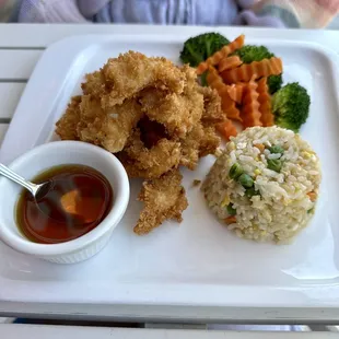 Kid Popcorn Chicken &amp; Egg Fried Rice