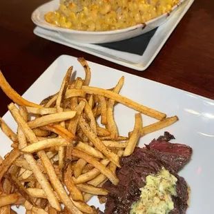 Steak Frites and Truffle Mac and Cheese