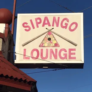 a sign for sipango lounge