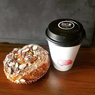 a cup of coffee and a muffin