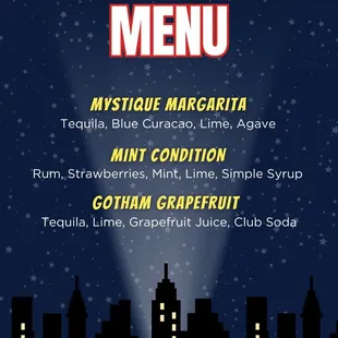 Custom Menu for our Marvel vs DC party