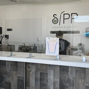 the counter of a coffee shop