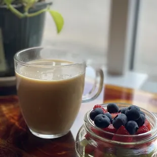 Coffee and fruit cup