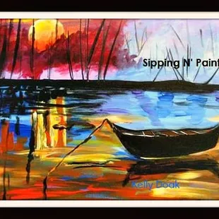 Paint on canvas, enjoy some wine!