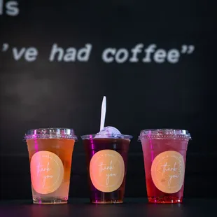 Charged Arnold Palmer, Ube Cold Brew, Sour Candy Energy