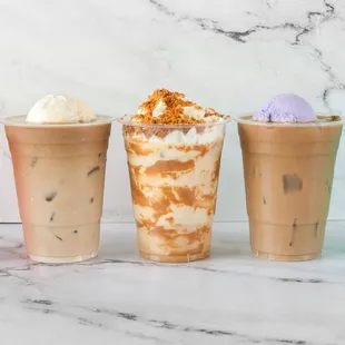 Strawberry Lemonade
Cold Brew Float
Biscoff Cookie Butter Latte
Ube Cold Brew Float
Blue Raspberry Lemonade