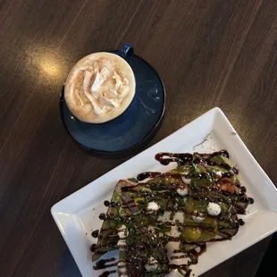 Avocado Toast and gingerbread latte.