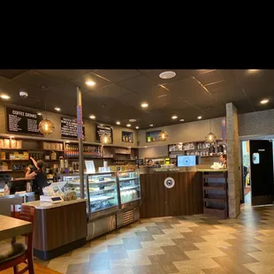 the interior of a coffee shop