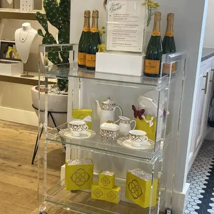Afternoon tea cart at Sips and Sweets