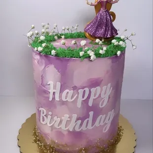 Rapunzel themed birthday cakes