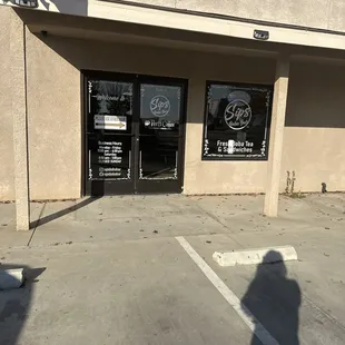 the front of the building