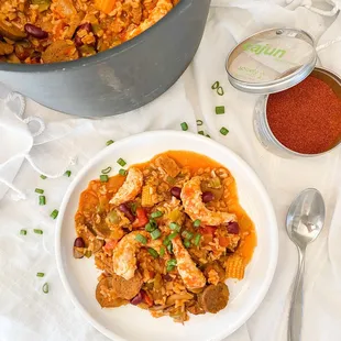 Homemade vegan jambalaya with Sipz&apos;s soy shrimp