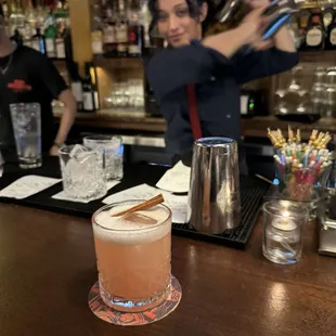 Suit You Sir! Cocktail. Shay the bartender doing her thing.