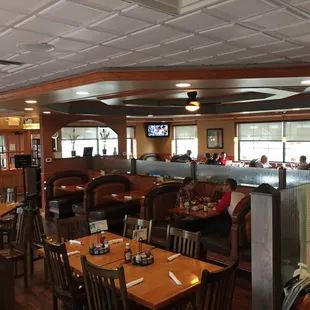 Across the restaurant