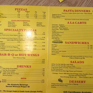 There was another menu with the alcohol all marked through, which leads me to believe the restaurant lost their alcohol license.