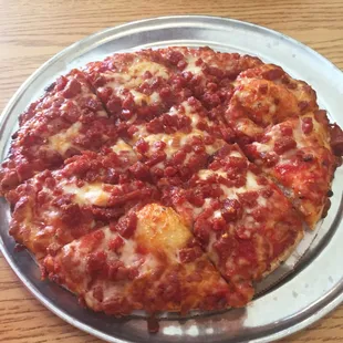 Small one topping pepperoni, much like a $1.50 Totino's pizza.