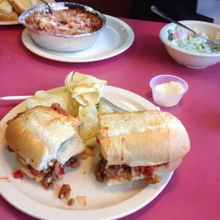 I got the Stromboli and he got the dinner lasagna meal. We had a server who told us that she didn't even work here.