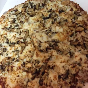 I really wanted to love it because I do love mushrooms... Negative. Somewhere in there was supposed to have been chicken and BBQ sauce.