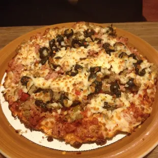 a pizza on a plate