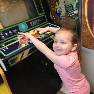 Daughter had fun playing the old school games.