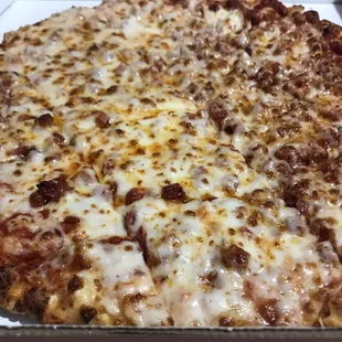 Pepperoni, extra cheese &amp; light sauce.