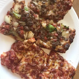 Plate from the pizza buffet.