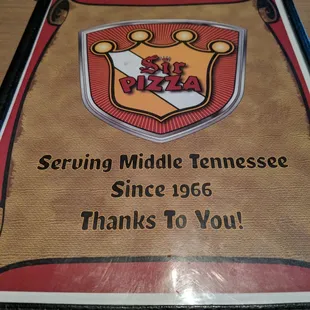 Menu front