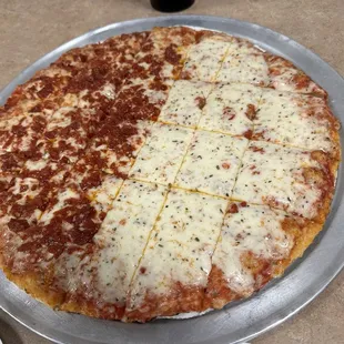 Pizza ( 1/2 cheese,  1/2 pepperoni)