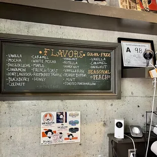 a menu on a chalkboard