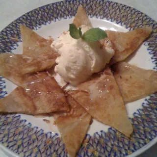Crispy Thai Pancake with Young Coconut Ice Cream