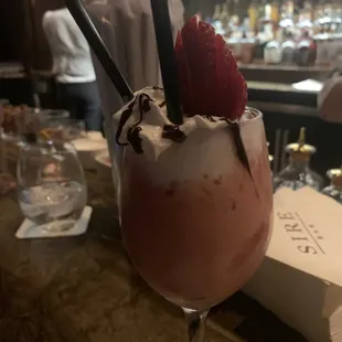 Valentine's Day drink- strawberries and chocolate
