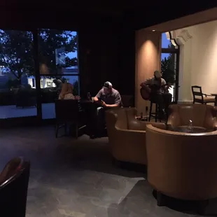 View of live music and window.