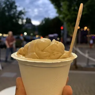 Kiddie scoop of Italian Coffee Cake gelato