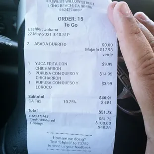 Receipt. Proof that they will charge you more than the advertised prices.