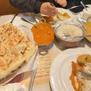 60. Butter Chicken. 39. Lamb Korma. 101. Garlic Naan.