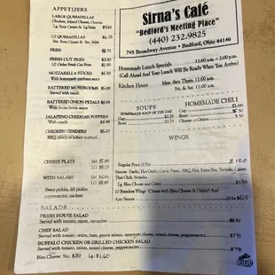 menu