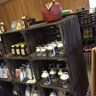 a display of jars and jugs