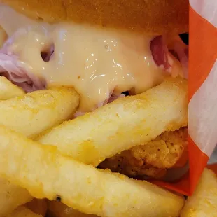 Crispy chicken sandwich combo