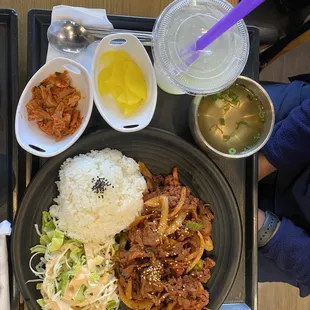 Spicy Pork Rice + Iced Citron Tea