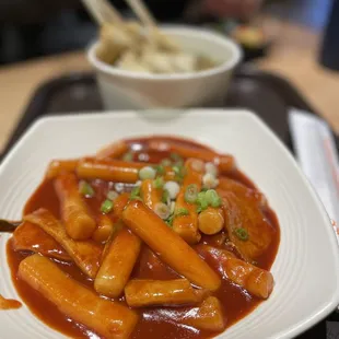 Tteobokki- spicy rice cake dish