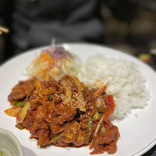Spicy Pork Over Rice