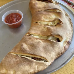 BBQ Chicken and Cheese Calzone