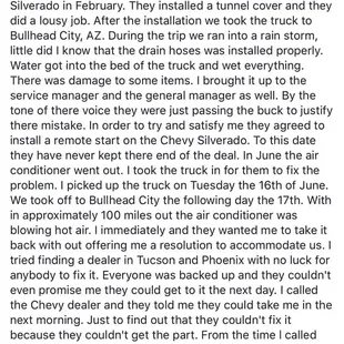 This an experience that I had with people that gives customers the run around.