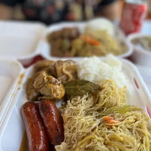 a tray of food on a table